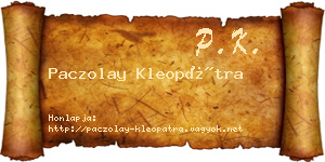 Paczolay Kleopátra névjegykártya